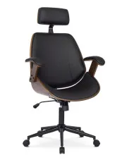 Designerski fotel gabinetowy czarny + orzech - Hibi w sklepie o6i2u8y4t0z.info