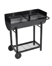 Stalowy grill na kółkach z podwójnym rusztem - Daron w sklepie o6i2u8y4t0z.info
