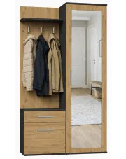 Garderoba do przedpokoju antracyt + dąb artisan - Balex 2X w sklepie o6i2u8y4t0z.info