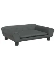 Dziecięca sofa z aksamitnym wykończeniem antracyt - Pergio w sklepie o6i2u8y4t0z.info