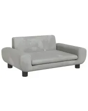 Dziecięca aksamitna sofa dziecięca jasnoszara - Zova w sklepie o6i2u8y4t0z.info
