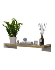 Industrialna półka ścienna biały + dąb artisan - Mizu 3X w sklepie o6i2u8y4t0z.info