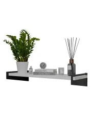 Wisząca półka z metalowymi wspornikami czarny + biały - Mizu 4X w sklepie o6i2u8y4t0z.info