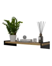 Ścienna półka na książki w stylu loft czarny + dąb artisan - Mizu 4X w sklepie o6i2u8y4t0z.info
