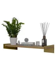 Minimalistyczna półka ścienna złoty + dąb artisan - Mizu 5X w sklepie o6i2u8y4t0z.info