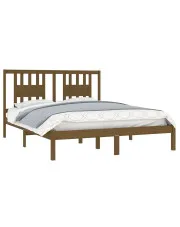 Małżeńskie drewniane łóżko miodowy brąz 140x200 - Pierot 5X w sklepie o6i2u8y4t0z.info