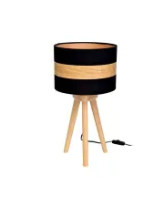 Czarno-drewniana lampka nocna - K366-Sixo w sklepie o6i2u8y4t0z.info