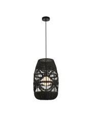 Czarna lampa wisząca z plecionym kloszem - K397-Emido w sklepie o6i2u8y4t0z.info