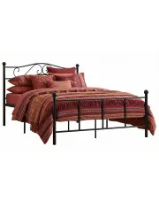 Czarne metalowe łózko dwuosobowe 180x200 cm - Fiosa w sklepie o6i2u8y4t0z.info