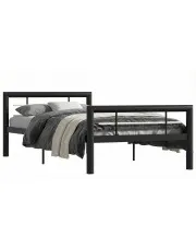 Czarne metalowe łózko w stylu loftowym 90 x 200 cm - Sintra w sklepie o6i2u8y4t0z.info
