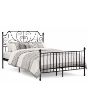 Czarne metalowe łóżko z zagłówkiem w stylu loft 140x200 cm - Hadson w sklepie o6i2u8y4t0z.info