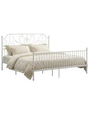 Białe metalowe łózko 160x200 cm - Hadson w sklepie o6i2u8y4t0z.info