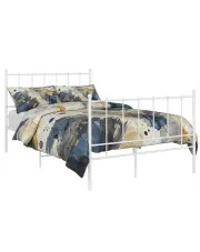 Białe metalowe łózko w stylu loftowym 120x200 cm - Laxi w sklepie o6i2u8y4t0z.info