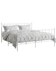Białe metalowe łóżko z zagłówkiem 140x200 cm - Laxi w sklepie o6i2u8y4t0z.info