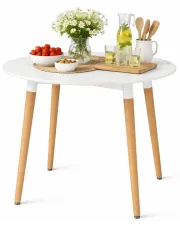 Biały okrągły stół do salonu na drewnianych nogach 80 cm - Minte 4X w sklepie o6i2u8y4t0z.info