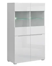 Biała komoda z witryną - Entido 12X w sklepie o6i2u8y4t0z.info