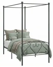 Szare metalowe łóżko z baldachimem 100x200 cm - Nila w sklepie o6i2u8y4t0z.info