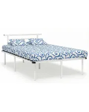Białe loftowe łóżko z metalu 120x200 cm - Nikel w sklepie o6i2u8y4t0z.info