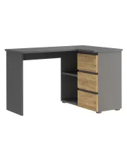 Klasyczne biurko narożne antracyt + dąb craft - Elsinor 9X w sklepie o6i2u8y4t0z.info
