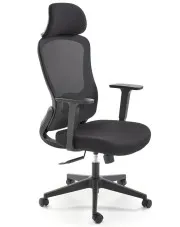 Czarny ergonomiczny obrotowy fotel siatkowy z funkcją multiblock i z zagłówkiem - Montres w sklepie o6i2u8y4t0z.info