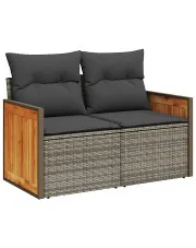 Sofa ogrodowa z czarnymi poduszkami - Sydnet 4X w sklepie o6i2u8y4t0z.info