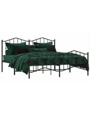 Czarne metalowe łóżko małżeńskie 180x200cm - Honta w sklepie o6i2u8y4t0z.info