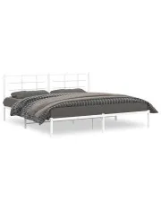Białe metalowe łóżko małżeńskie 200x200 cm - Laxo w sklepie o6i2u8y4t0z.info