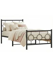 Czarne loftowe łóżko pojedyncze 90x200 cm - SLIM w sklepie o6i2u8y4t0z.info