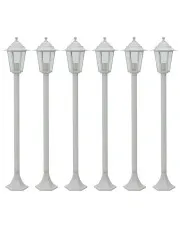 Zestaw 6 białych niskich lamp do ogrodu - A467-Nefa w sklepie o6i2u8y4t0z.info