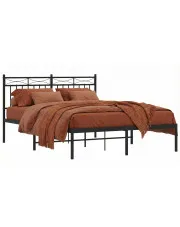 Czarne metalowe łóżko małżeńskie 180x200 cm - Tolimea w sklepie o6i2u8y4t0z.info