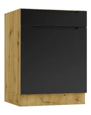 Szafka dolna z szufladą 60 cm dąb artisan + czarny - Orfa 9X w sklepie o6i2u8y4t0z.info
