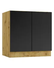 Szafka dolna kuchenna 80 cm dąb artisan + czarny - Orfa 11X w sklepie o6i2u8y4t0z.info