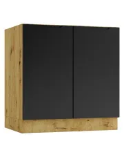Szafka pod zlew 80 cm dąb artisan + czarny - Orfa 12X w sklepie o6i2u8y4t0z.info