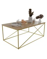 Stolik kawowy w stylu glamour złoty + dąb artisan - Cordani 3X w sklepie o6i2u8y4t0z.info
