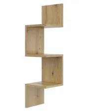Minimalistyczna narożna półka ścienna dąb artisan - Flora 3X w sklepie o6i2u8y4t0z.info