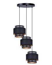Czarna lampa wisząca z 3 abażurami nad stół - A514-Gadul w sklepie o6i2u8y4t0z.info