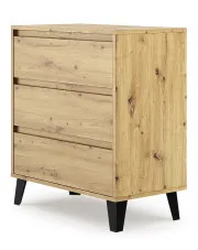 Komoda na nóżkach z 3 szufladami dąb artisan - Bilgo 4X w sklepie o6i2u8y4t0z.info