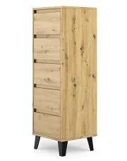 Wysoka nowoczesna komoda z szufladami dąb artisan - Bilgo 6X w sklepie o6i2u8y4t0z.info