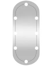 Nowoczesne srebrne lustro z oświetleniem LED 30x70 cm - Drimix 5X w sklepie o6i2u8y4t0z.info