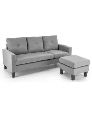 Popielata sofa z dostawianym podnóżkiem - Tuberosa w sklepie o6i2u8y4t0z.info