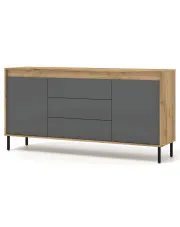 Komoda z 3 szufladami dąb craft + bazalt - Zurux 3X w sklepie o6i2u8y4t0z.info