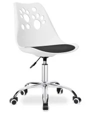 Biały fotel obrotowy z czarną poduszką - Mannis 4X w sklepie o6i2u8y4t0z.info