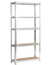 Metalowy srebrny regał do piwnicy 180 cm - Filove 5X w sklepie o6i2u8y4t0z.info