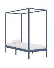 Szare pojedyncze łóżko z baldachimem 100x200cm - Tamai w sklepie o6i2u8y4t0z.info