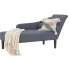 Ciemnoszara welurowa leżanka z okrągłą poduszką - Aventis