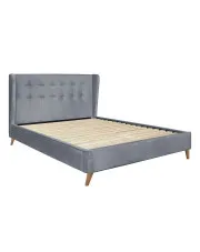 Szare pikowane łóżko z zagłówkiem 160x200 cm - Vasto w sklepie o6i2u8y4t0z.info