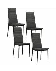 Komplet 4 ciemnoszarych minimalistycznych krzeseł - Chefer w sklepie o6i2u8y4t0z.info