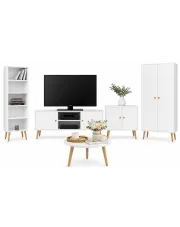 Komplet białych mebli do salonu z szafą - Geza w sklepie o6i2u8y4t0z.info