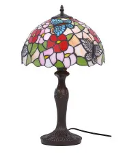 Klasyczna lampa stołowa z witrażowym kwiatowym kloszem - A664-Apro w sklepie o6i2u8y4t0z.info