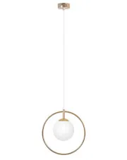 Złota lampa wisząca glamour ze szklanym białym kloszem - A667-Atro w sklepie o6i2u8y4t0z.info